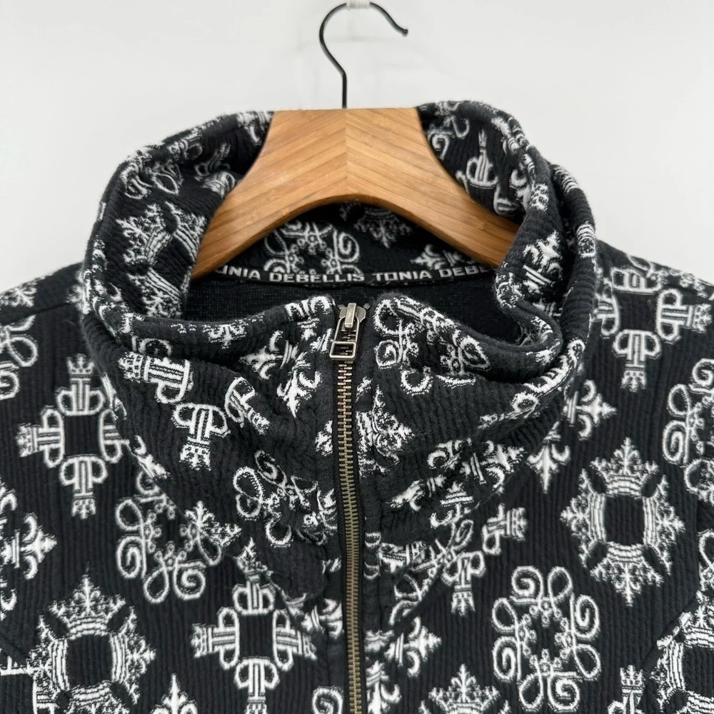 Tonia Debellis Molly Jacket in Signature Logo in Black White Size XL